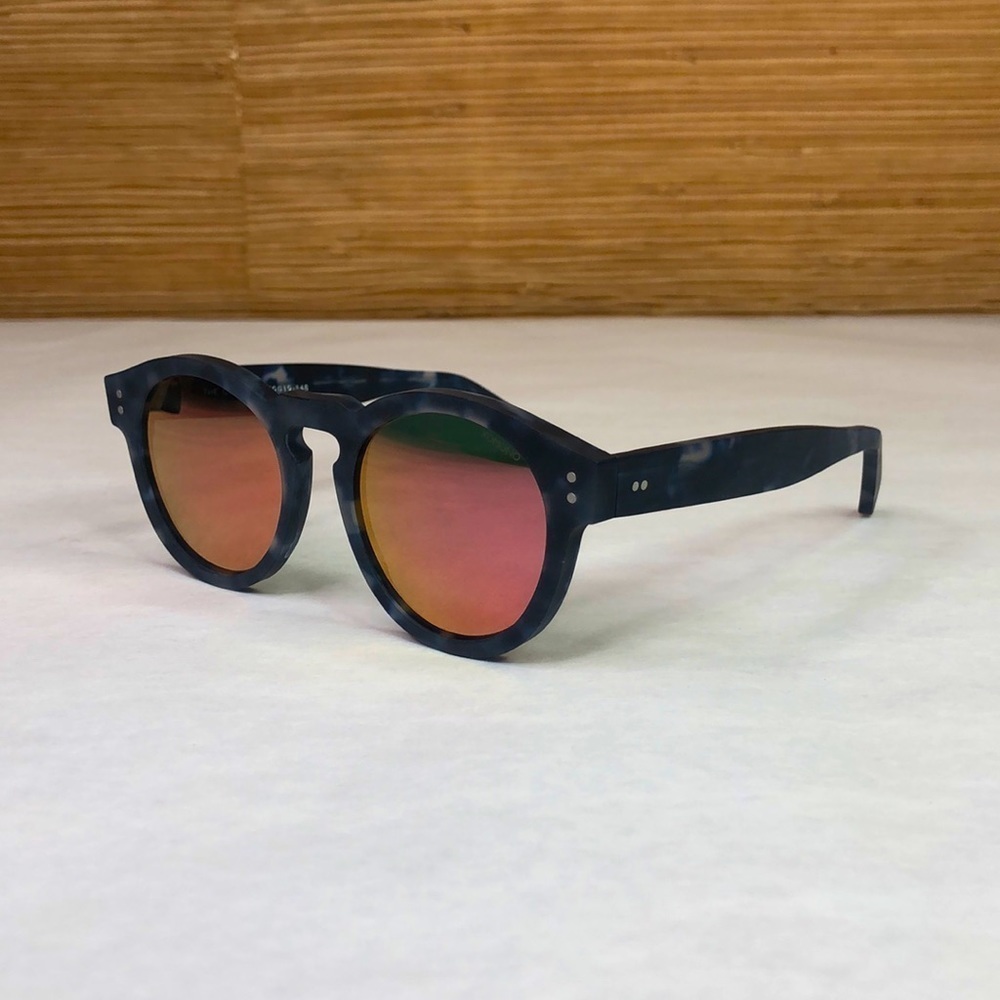 KOMONO sunglasses NEW Clement Matte Indigo Demi blue tortoise round - Picture 8 of 14